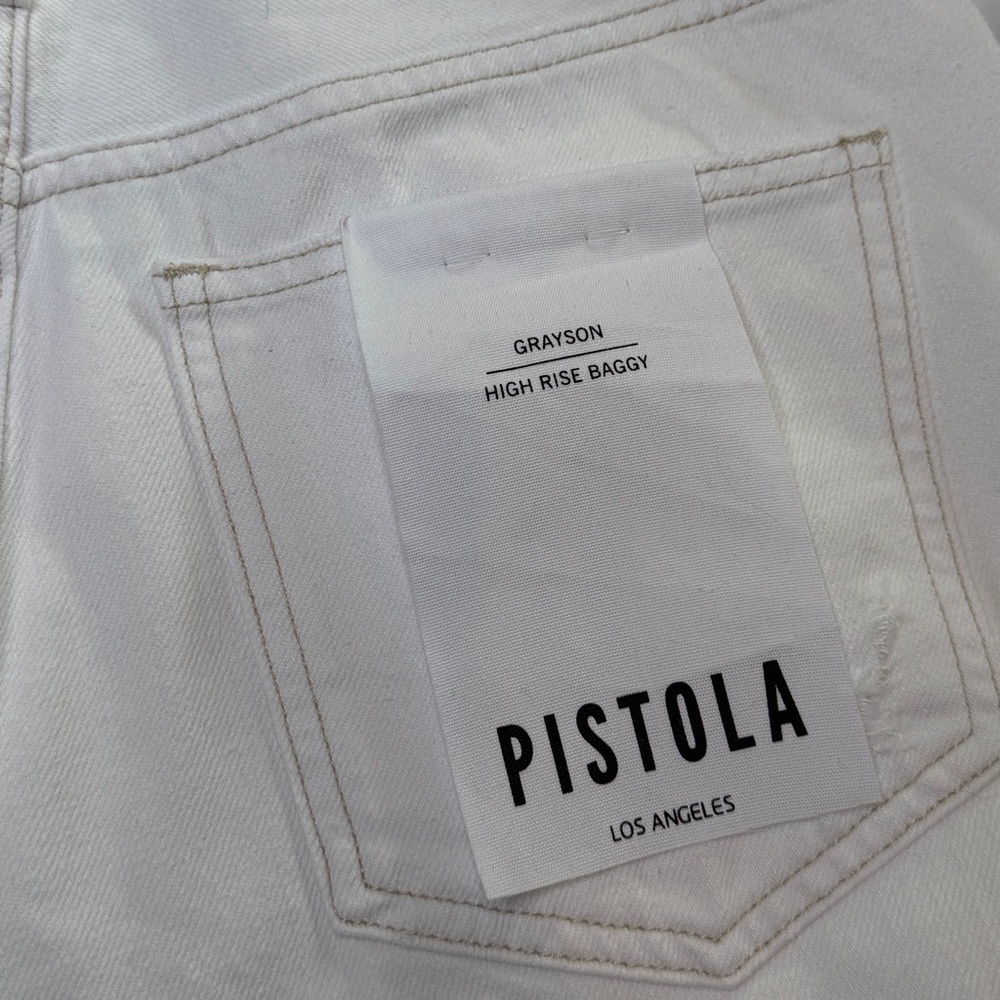 Pistola “Grayson” High Rise Baggy Jean — White Distressed — NWT Size 27 - Picture 7 of 8